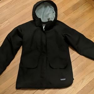 Patagonia fleece lined hooded winter shell coat